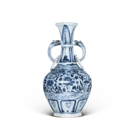 多祿溙國際拍賣2026春拍 瓷器精品推薦 | 元青花纏枝花卉紋雙龍耳銜環八稜瓶